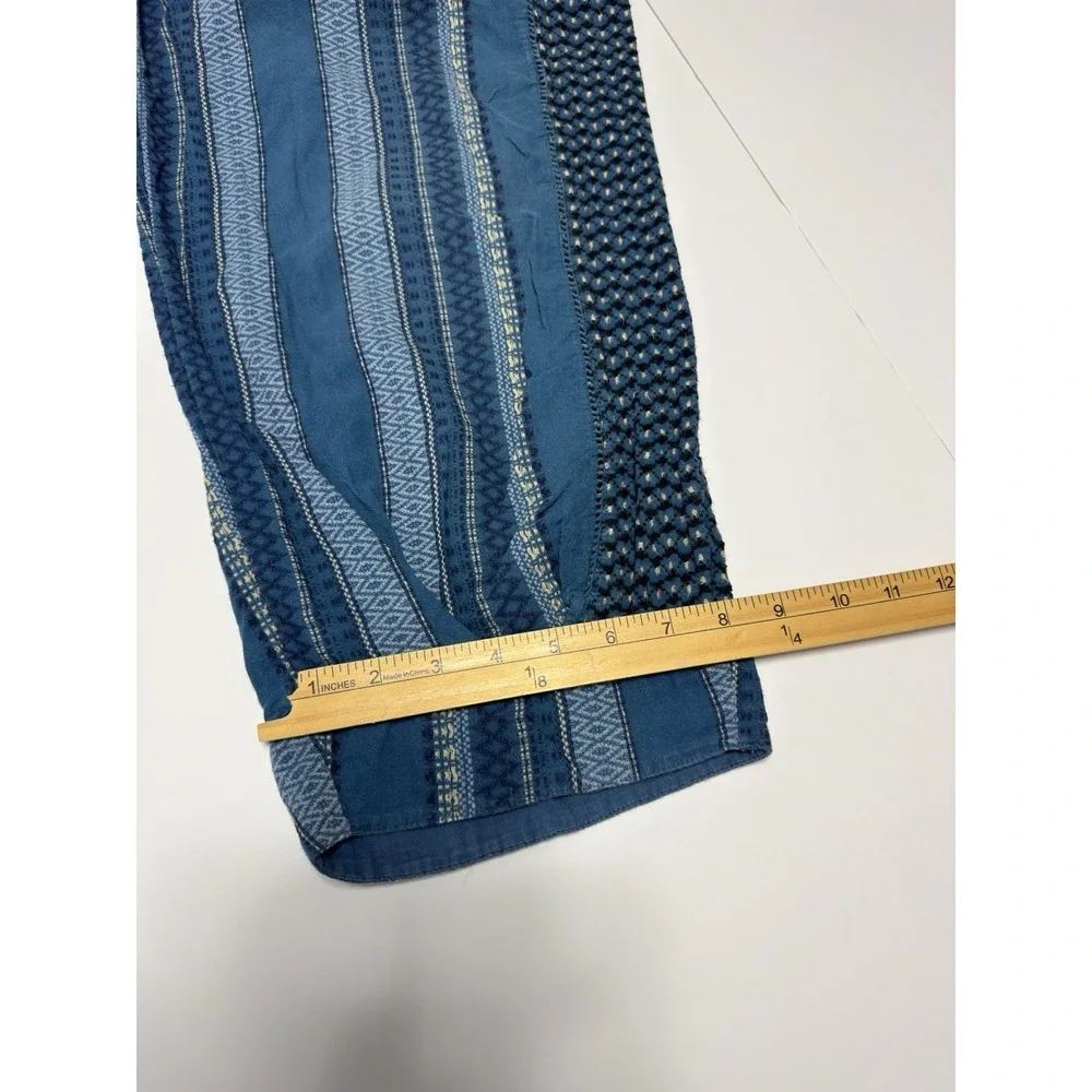 Free People Women's Harem Balloon Pants Boho Striped L Hippie Barrel Leg Baggy